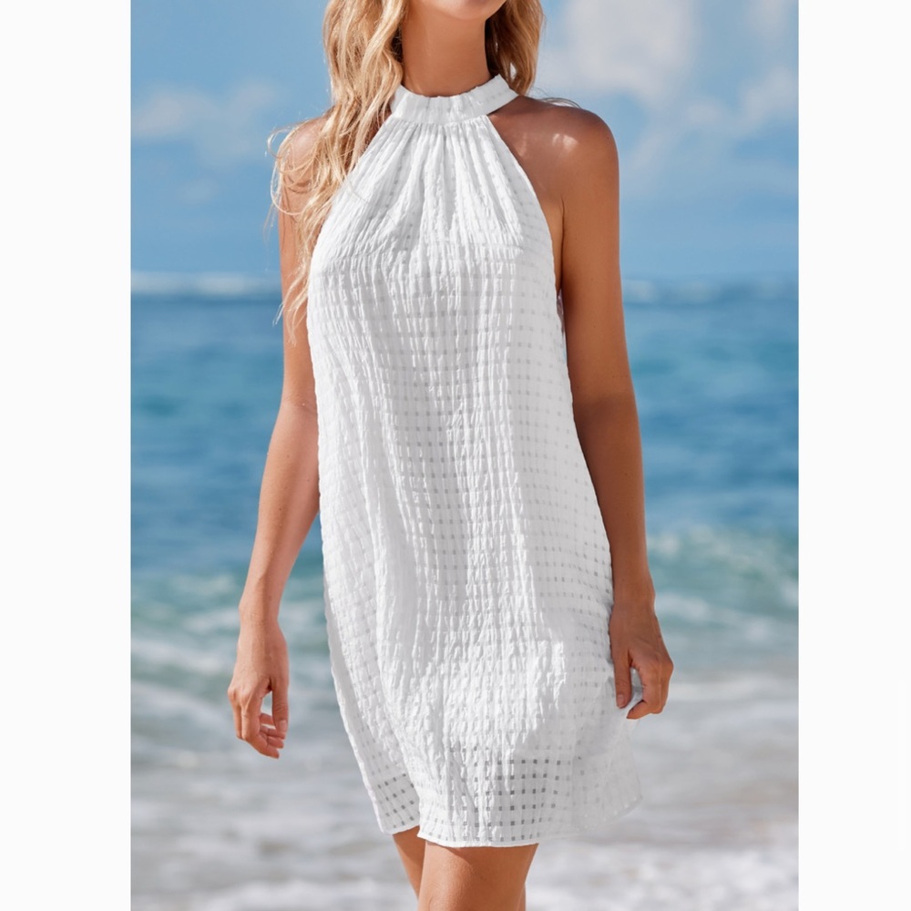 Cupshe Eyelet Halterneck Mini Dress -L